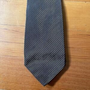 Profuomo Limited Edition Silk Neck Tie Made In Italy Gray Gold Stripe 4 x 58 in